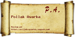 Pollak Avarka névjegykártya